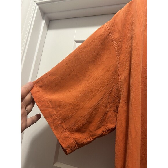 Tommy Bahama 100% Silk Button Up Pocket Short Sleeve Shirt Men’s Large Orange - Picture 3 of 5
